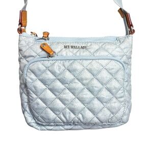 MZ Wallace Metro Scout Deluxe quilted crossbody bag Light blue
